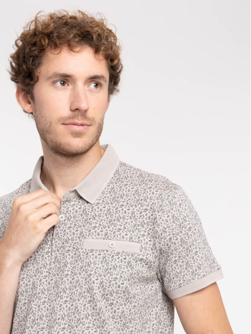Polo fleuri 100% coton homme