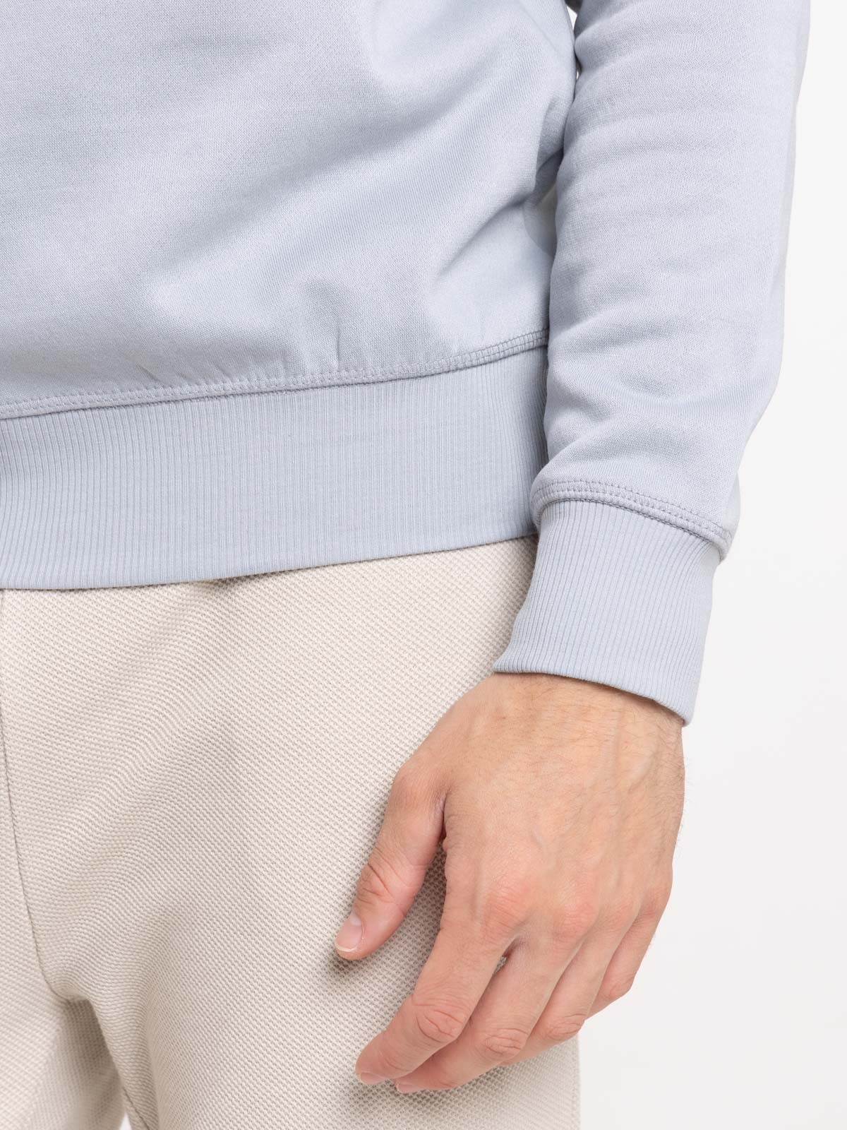 Sweat uni basique gris homme