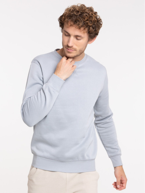 Sweat uni basique gris homme