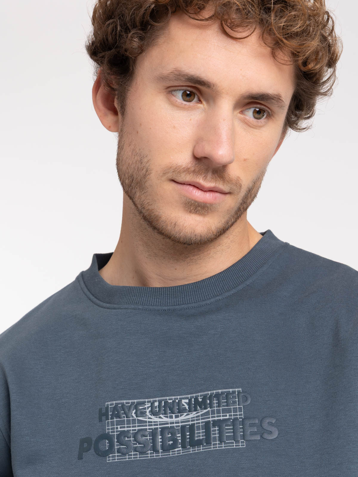 Sweat col rond message homme