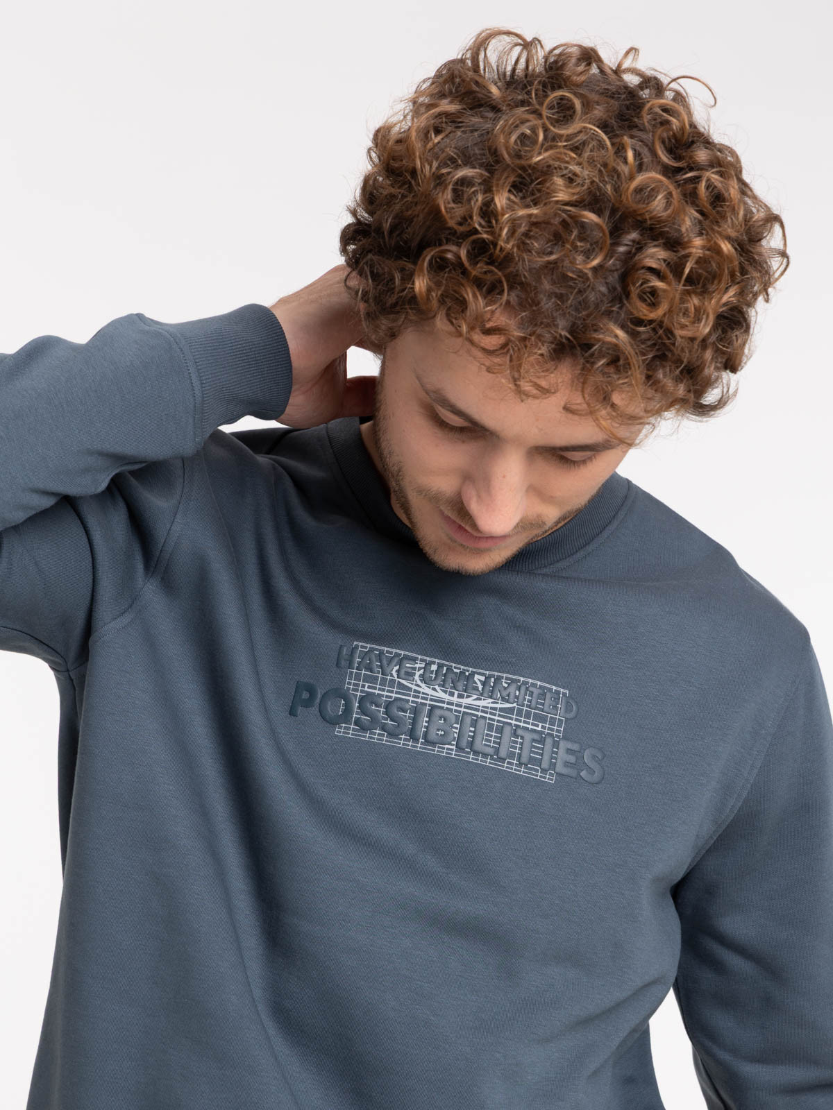 Sweat col rond message homme