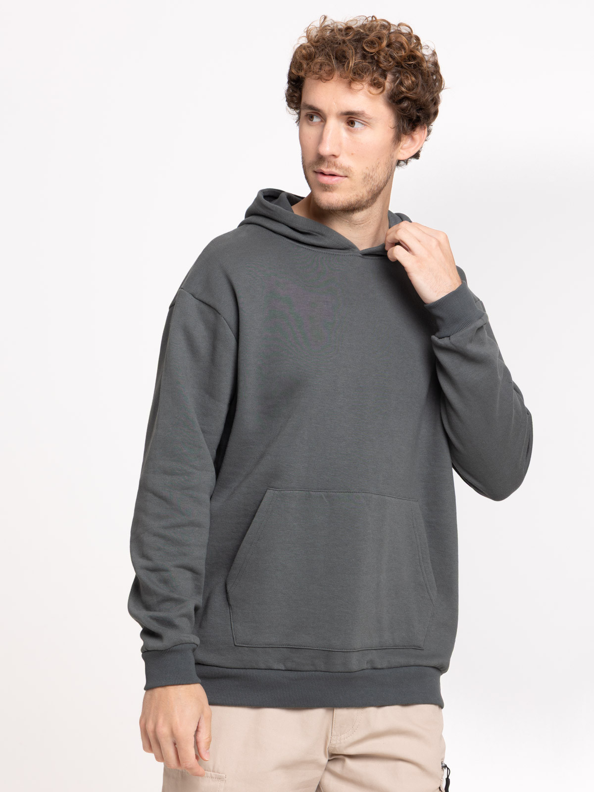 Sweat à capuche gris ardoise homme Sweat à capuche gris ardoise homme