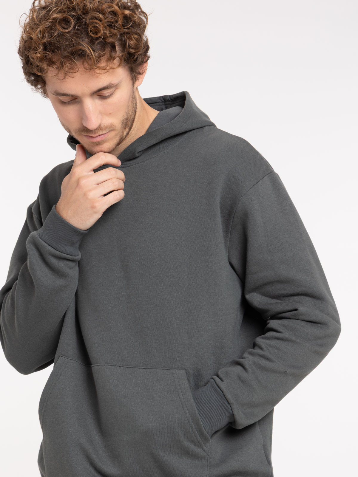 Sweat à capuche gris ardoise homme