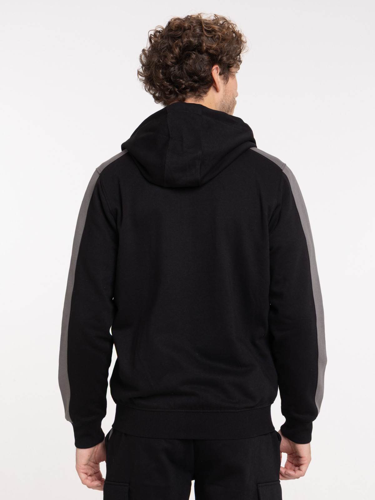 Sweat à capuche zippé noir homme
