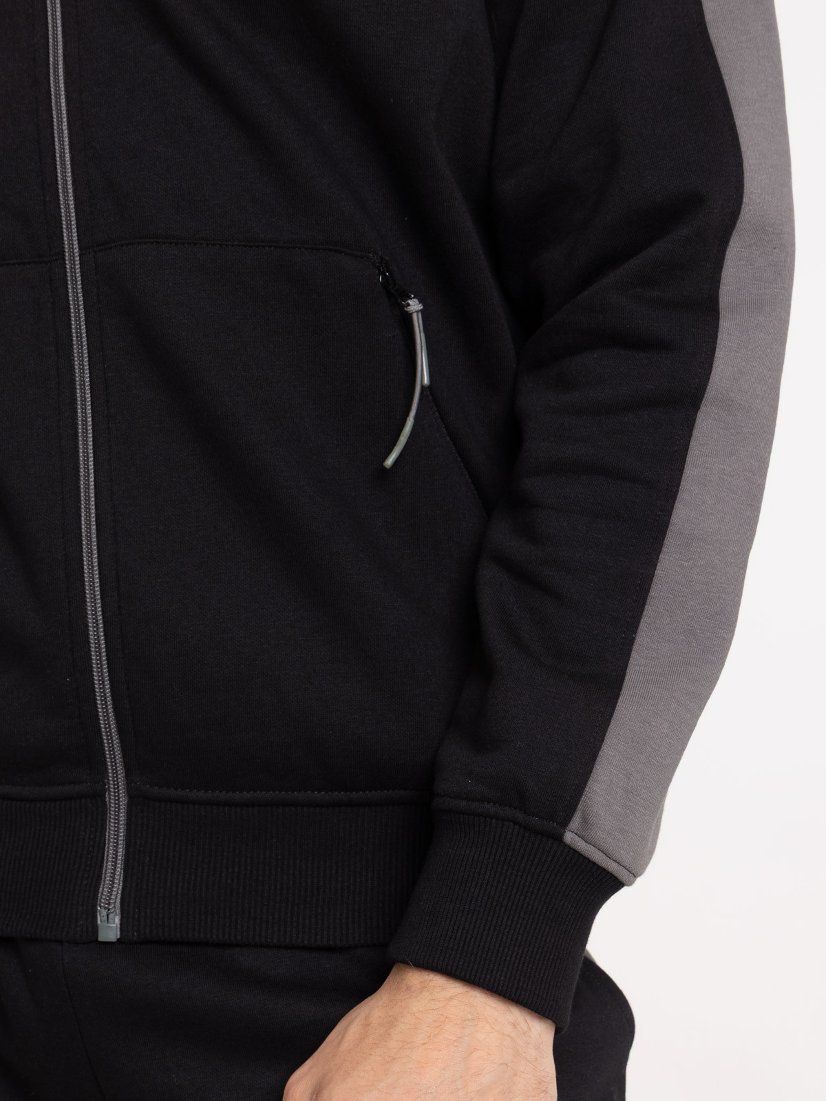Sweat à capuche zippé noir homme
