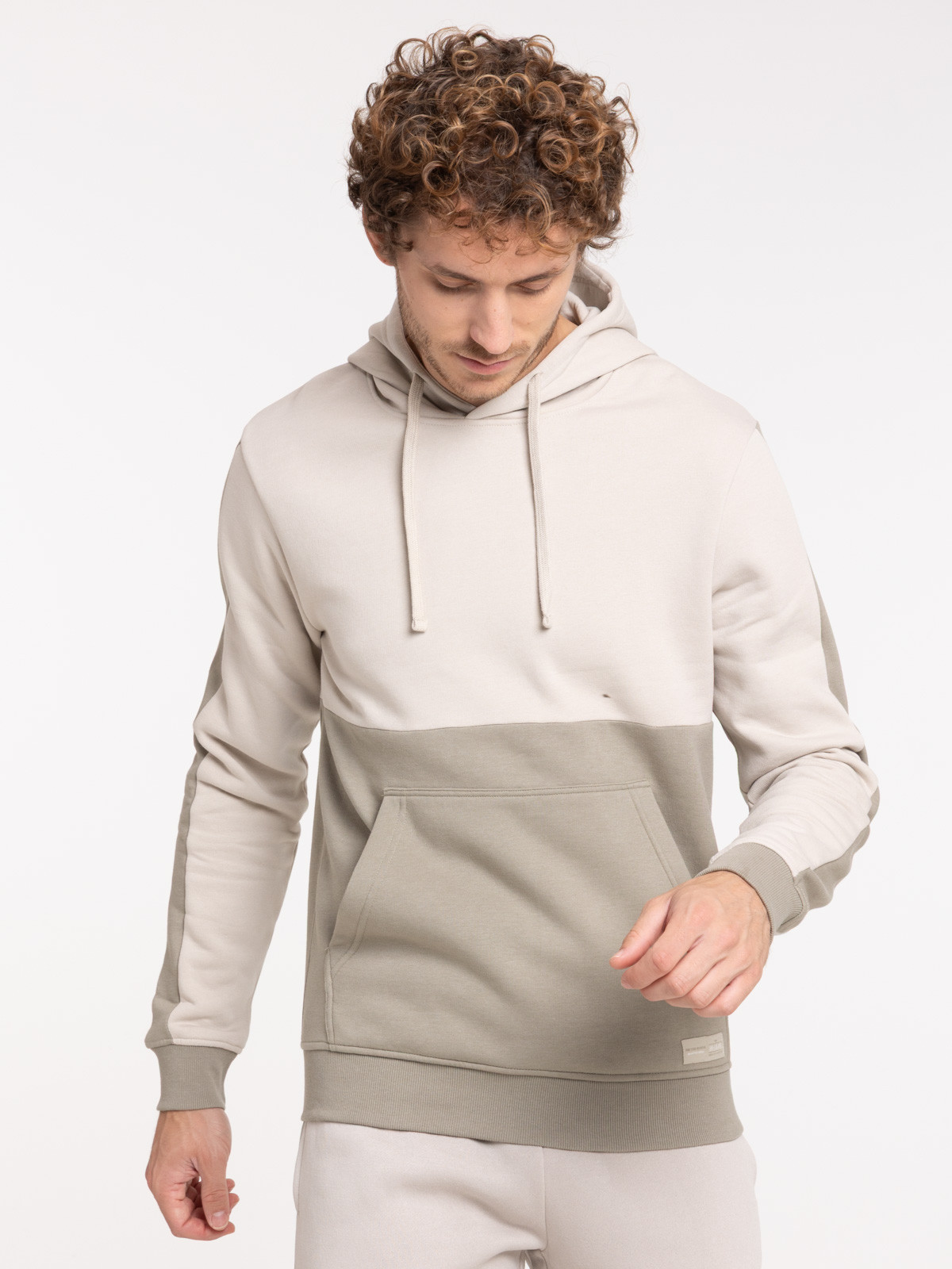 Sweat à capuche bicolore homme