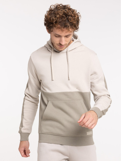 Sweat à capuche bicolore homme