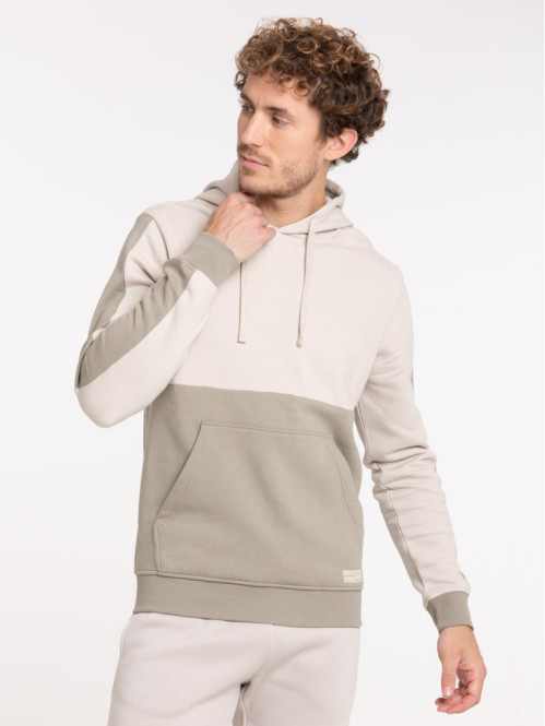 Sweat à capuche bicolore homme