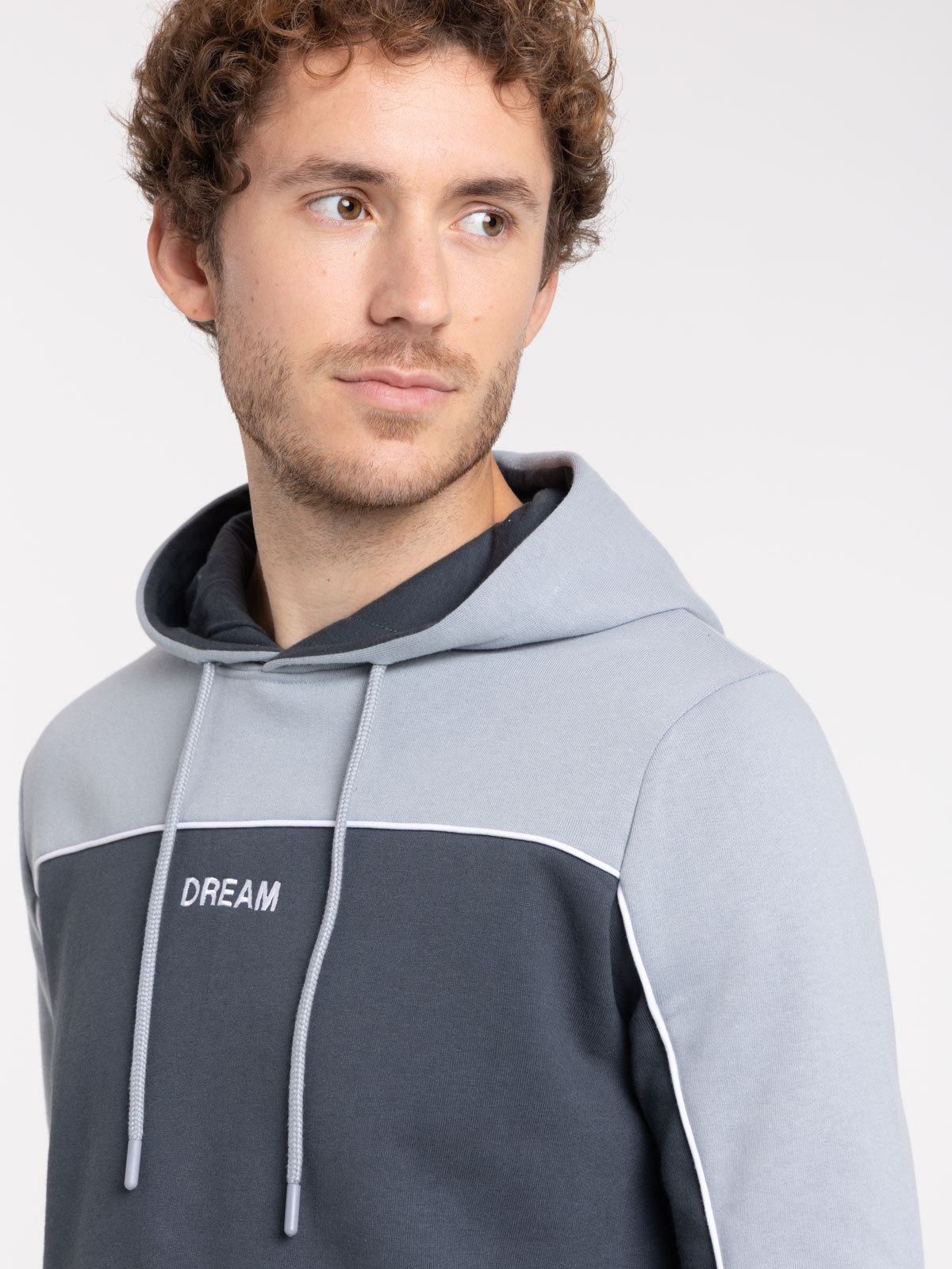 Sweat à capuche bicolore homme
