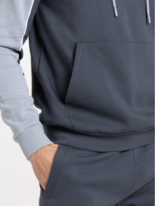Sweat à capuche bicolore homme