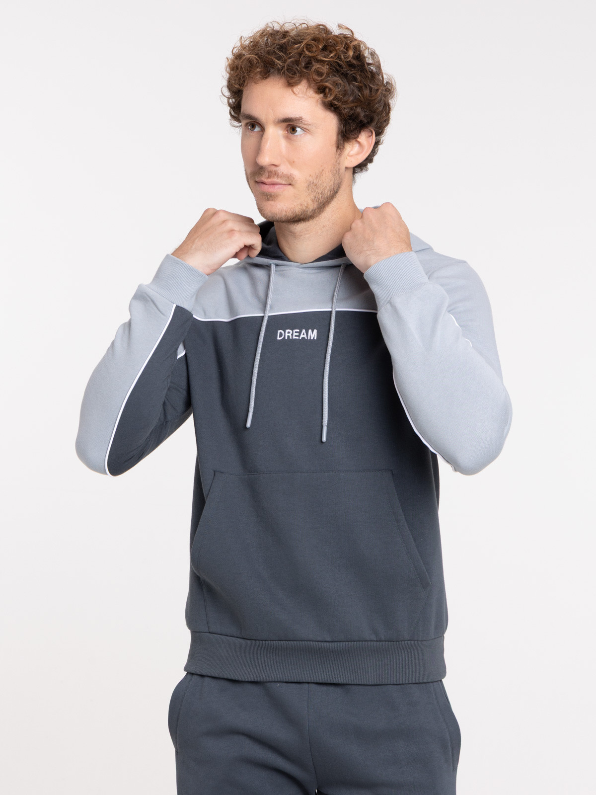 Sweat à capuche bicolore homme