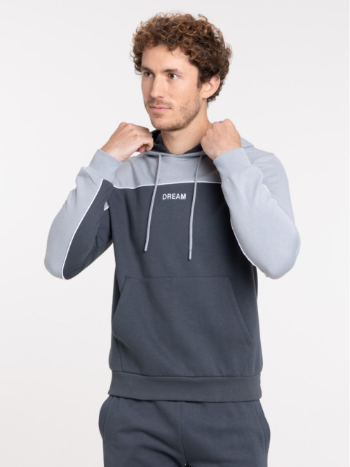 Sweat à capuche bicolore homme