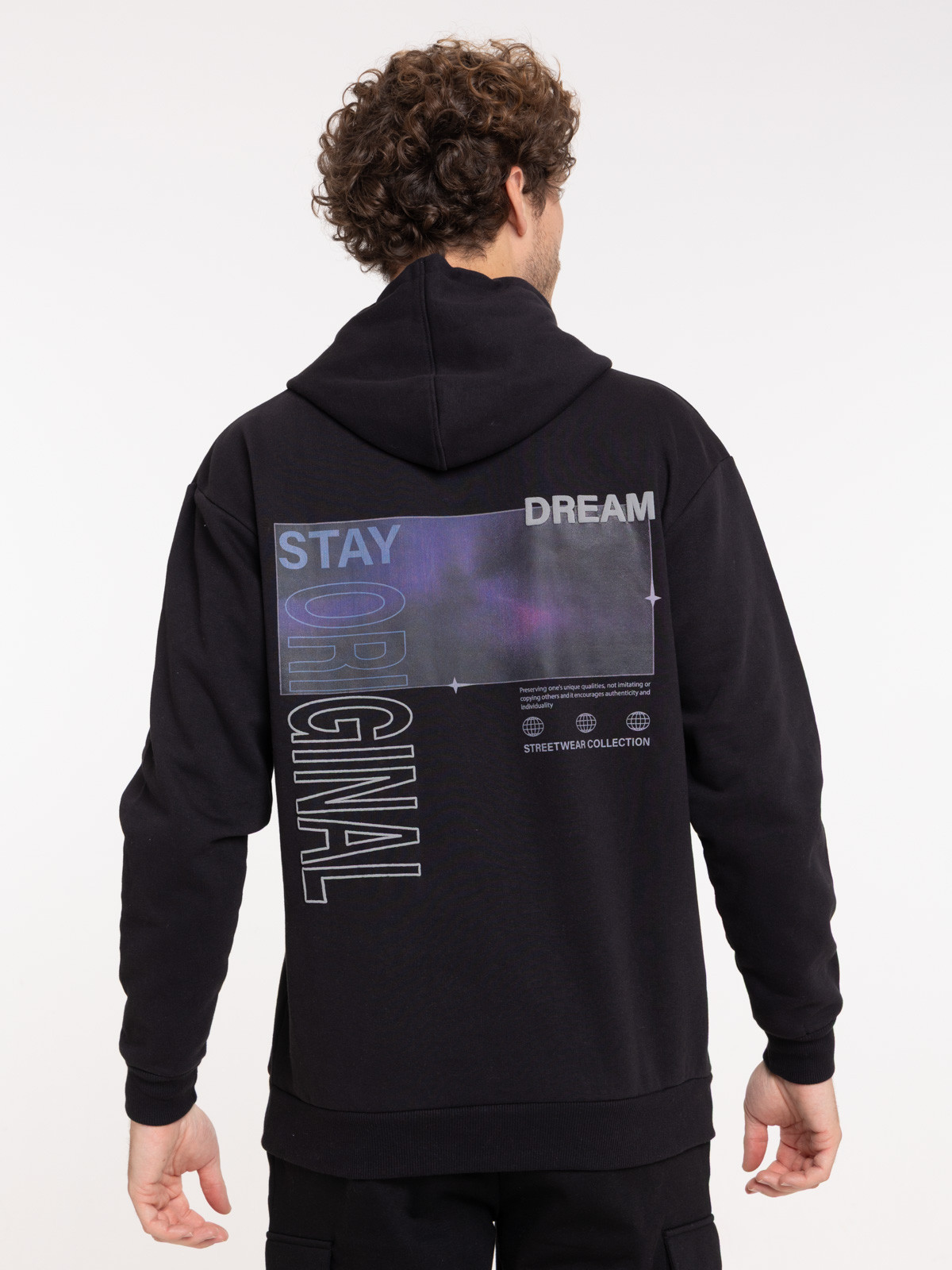 Sweat capuche motif devant et dos homme