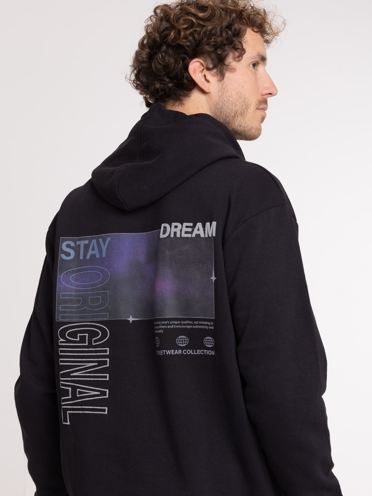 Sweat capuche motif devant et dos homme