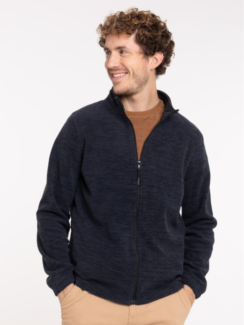 Sweat polaire zippé marine navy homme