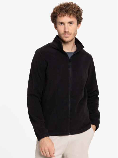 Sweat polaire zippé noir homme