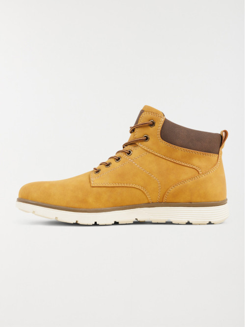 Boots lacets homme camel...