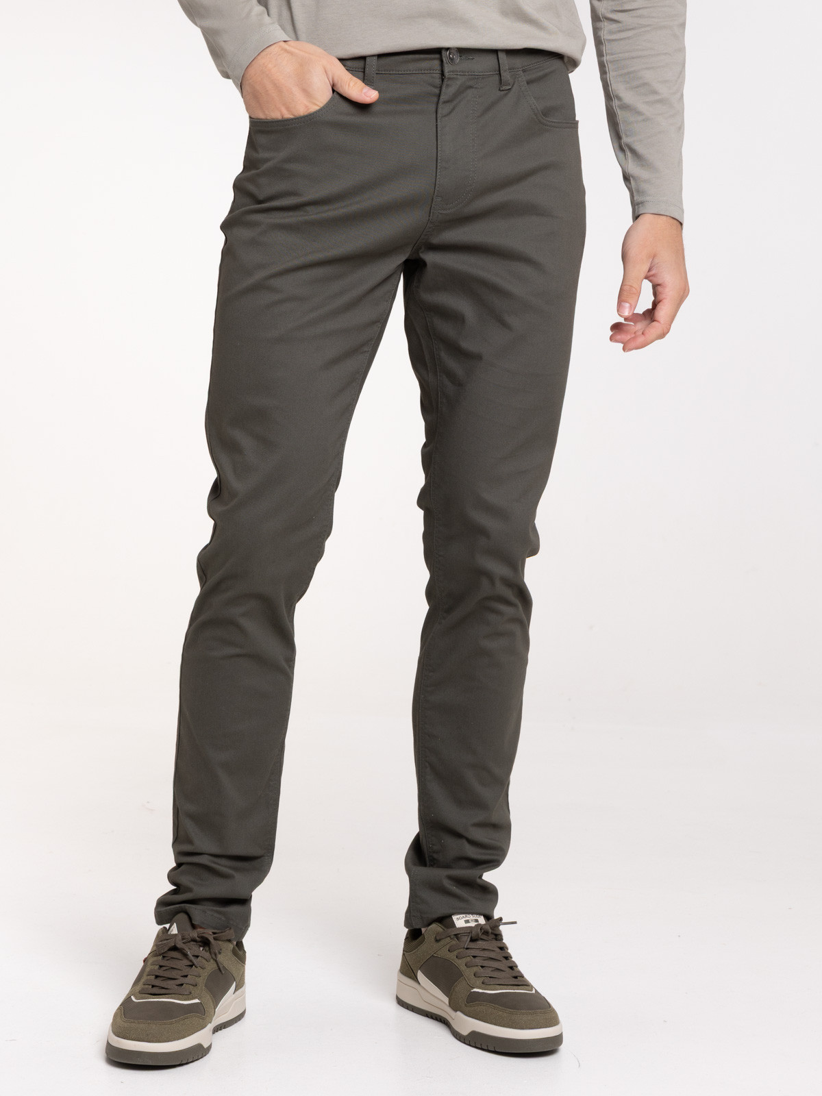 Pantalon slim kaki homme