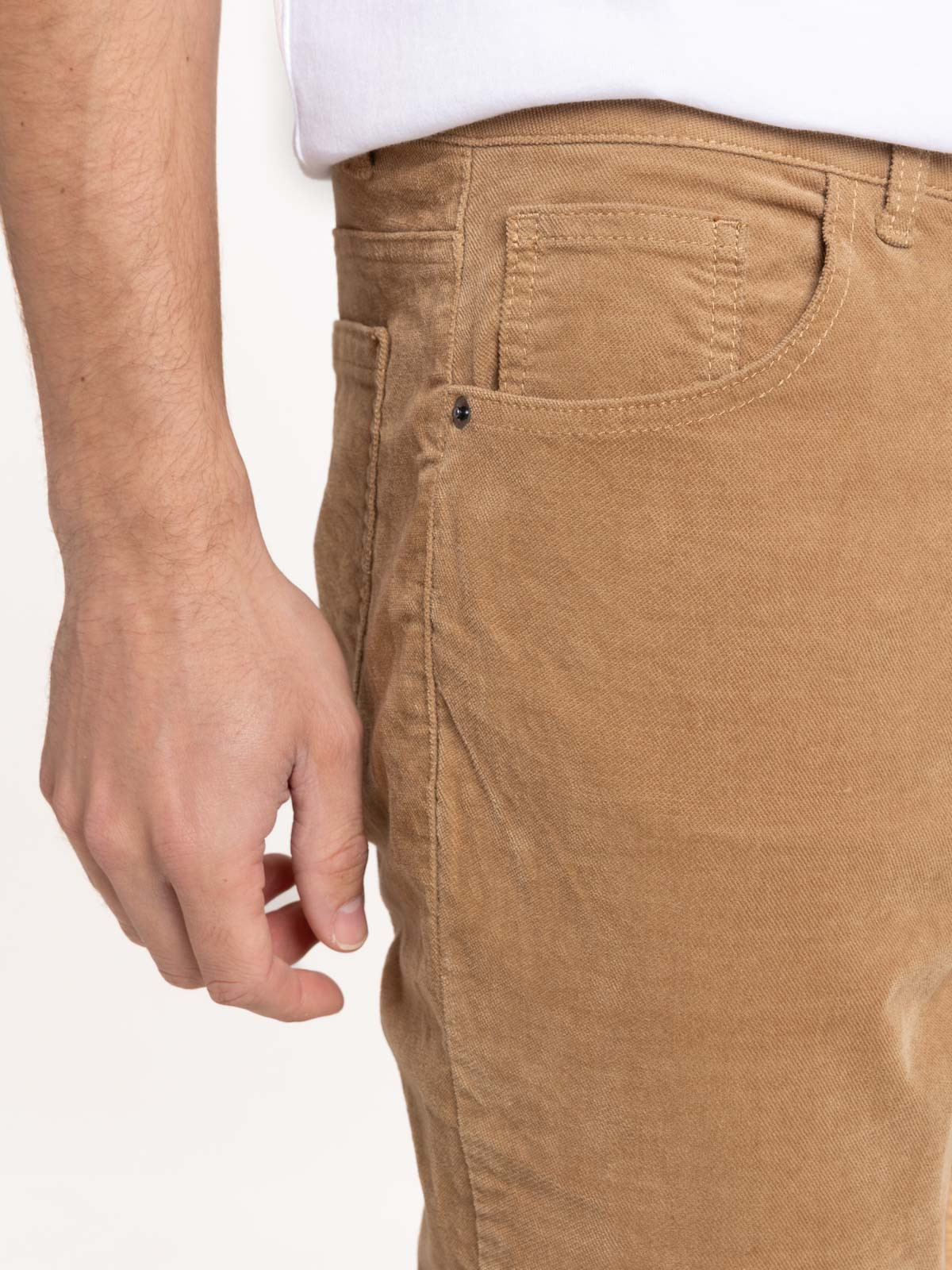 Pantalon straight coloris camel homme