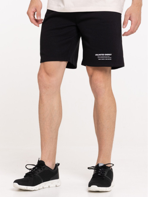 Short noir uni message homme