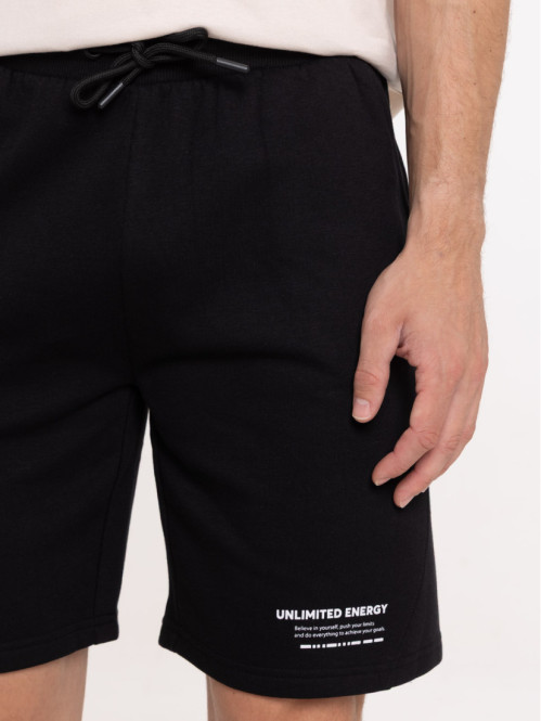 Short noir uni message homme