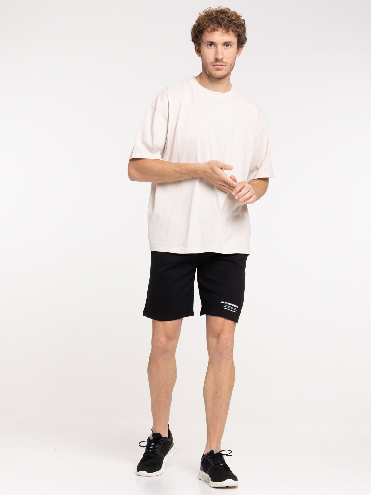 Short noir uni message homme