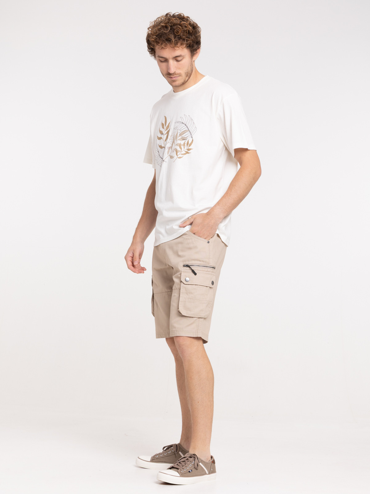 Bermuda cargo coloris sable homme