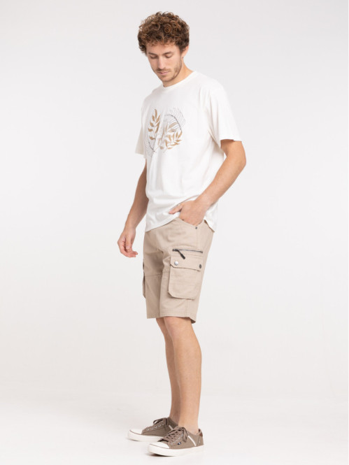 Bermuda cargo coloris sable homme