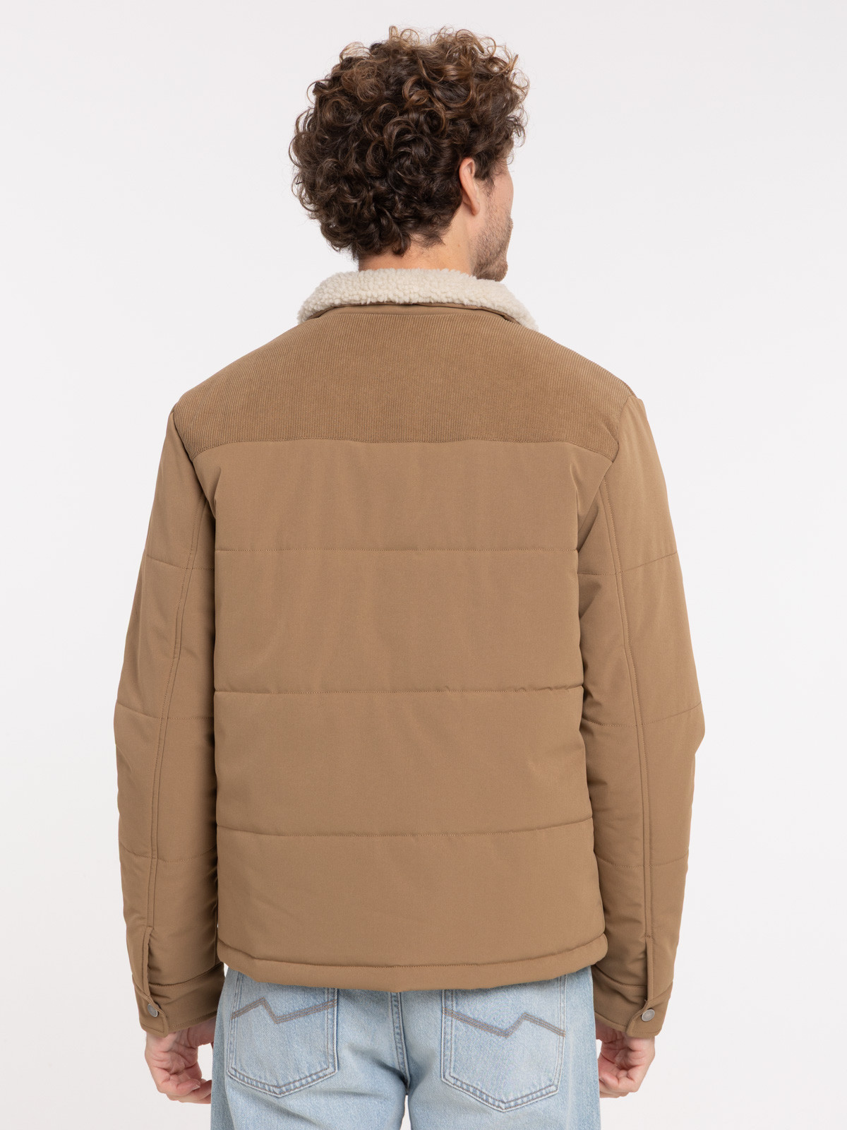 Blouson café foncé col sherpa homme Blouson café foncé col sherpa homme