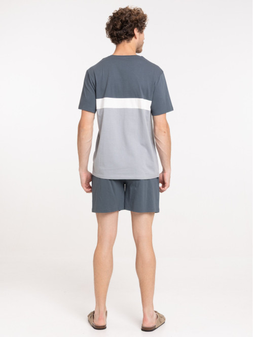 Pyjashort tricolore homme