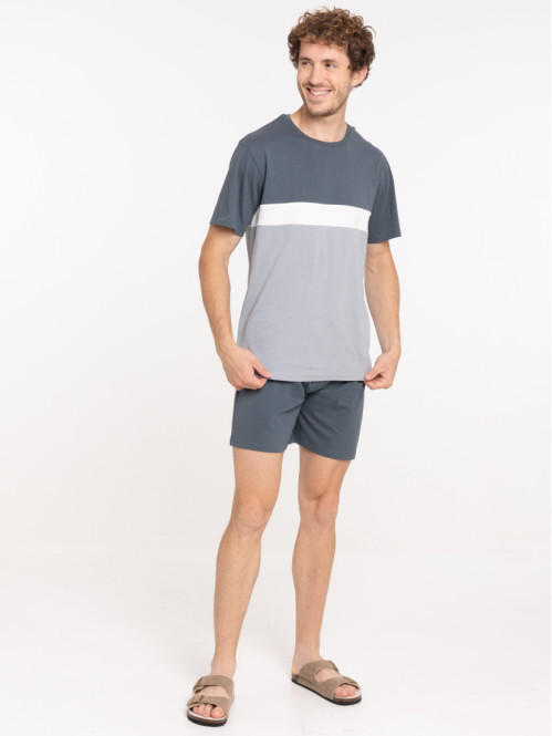 Pyjashort tricolore homme