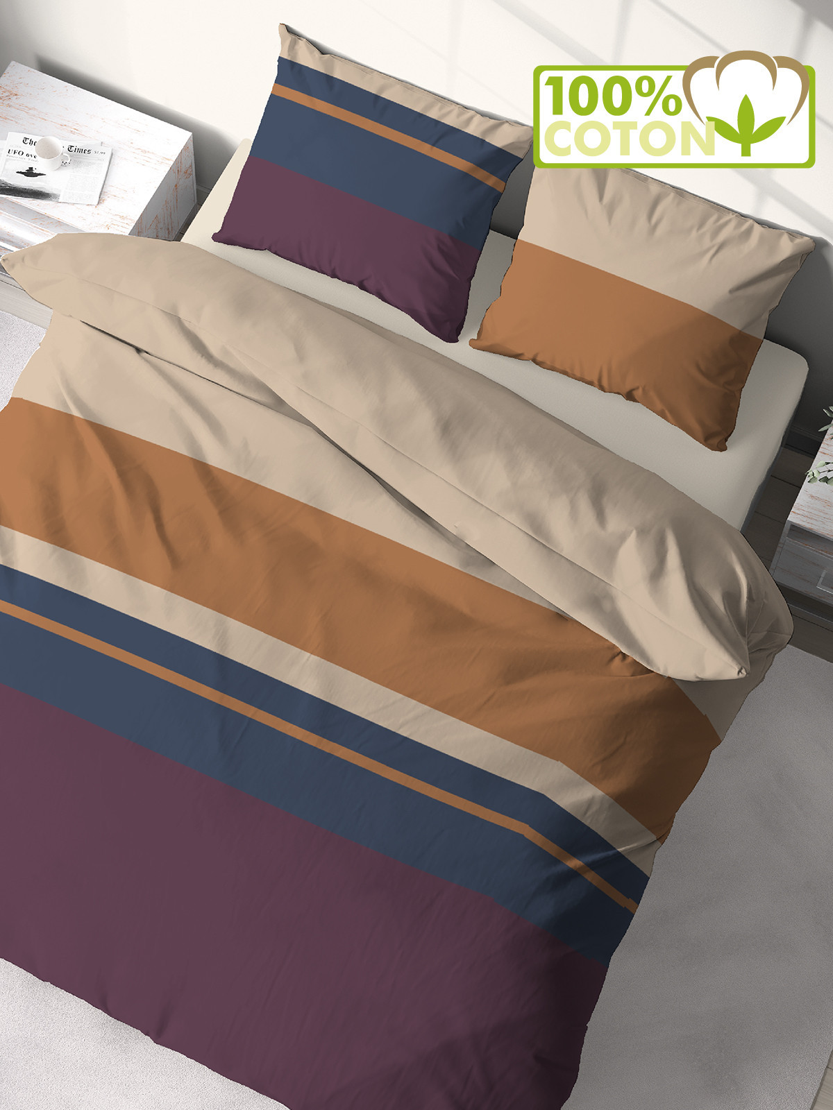 Parure multicolore 240x 220 2 personnes Parure multicolore 240x 220 2 personnes