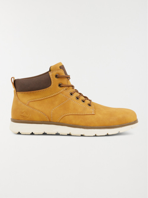 Boots lacets homme camel...