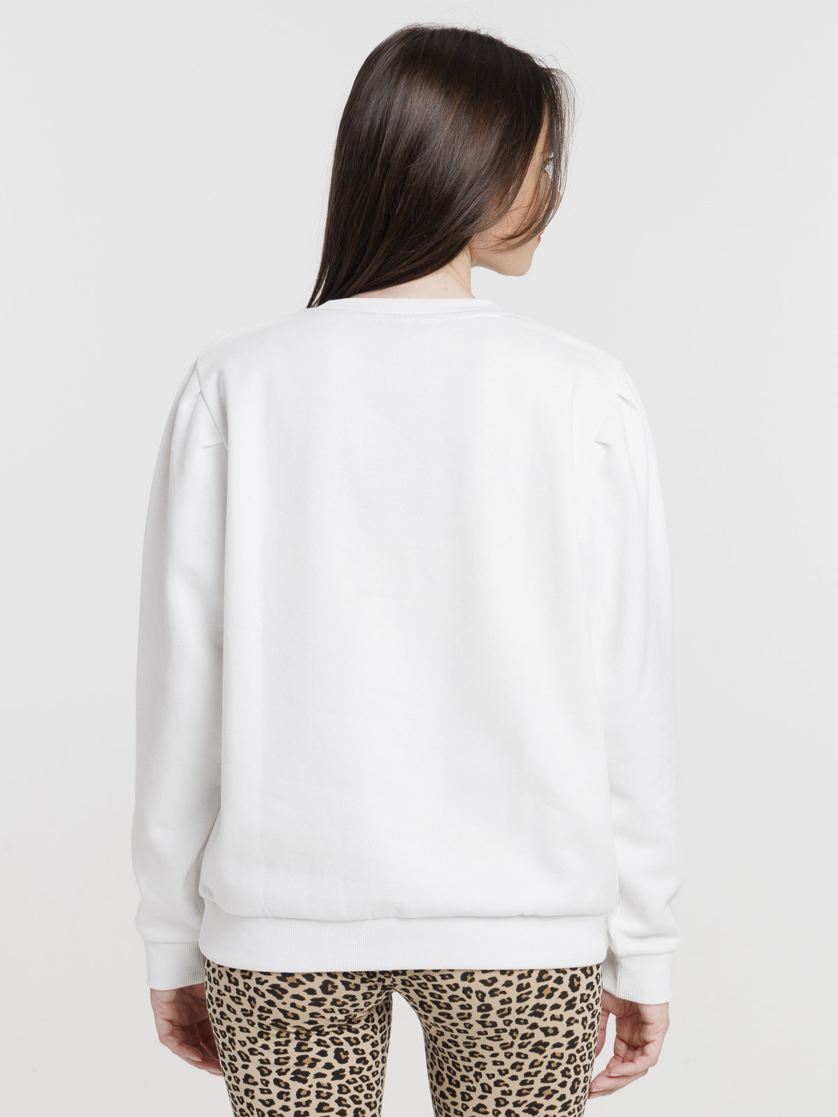 Sweat coeur léopard femme