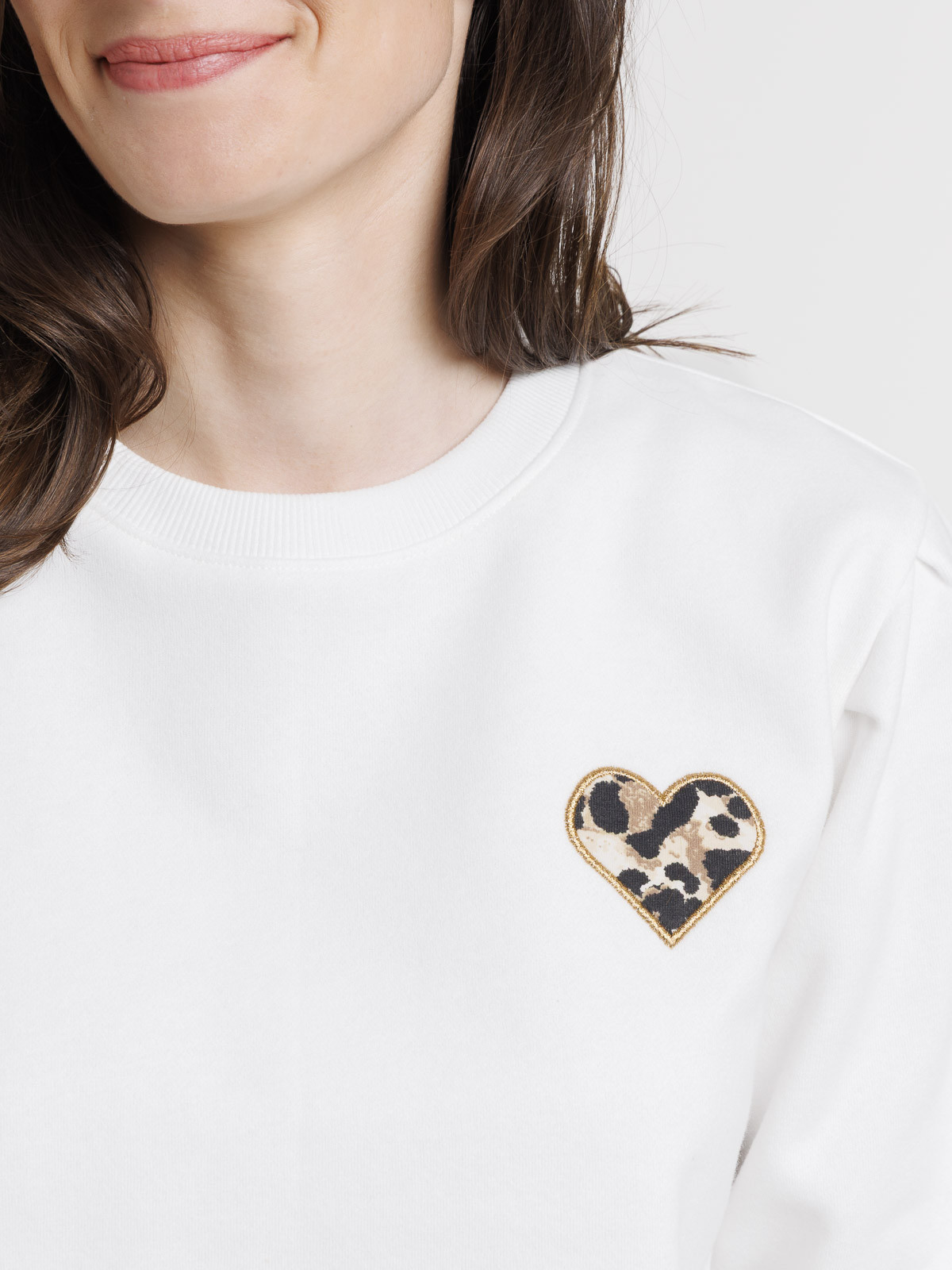 Sweat coeur léopard femme