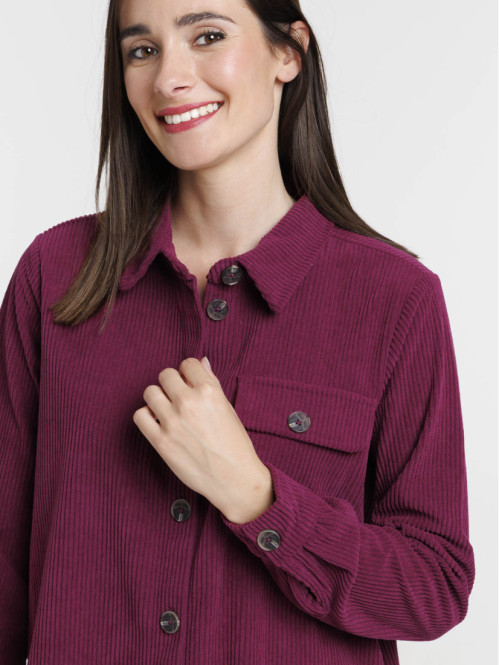 Robe chemise velours femme