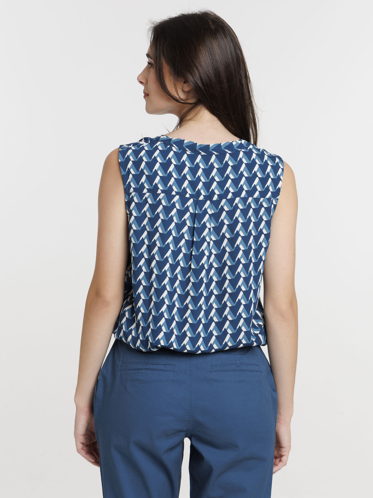 Blouse sans manches imprimée femme