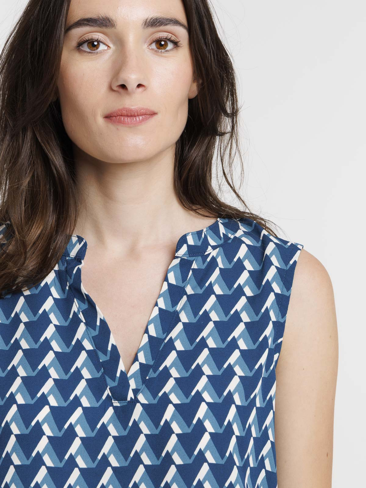 Blouse sans manches imprimée femme