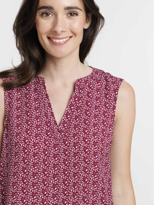 Blouse fleurie sans manches...