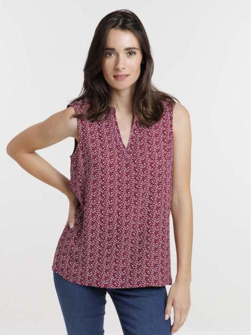 Blouse fleurie sans manches...