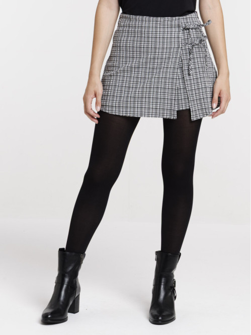 Jupe short à carreaux femme