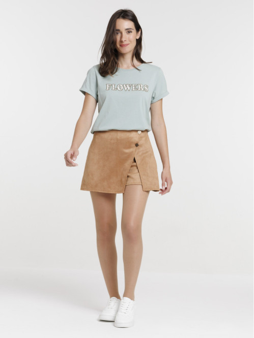 Jupe short suédine femme