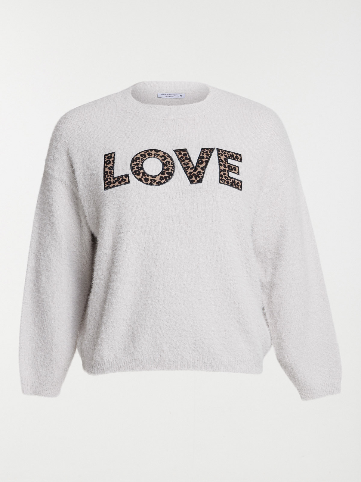 Pull love léopard grande taille femme