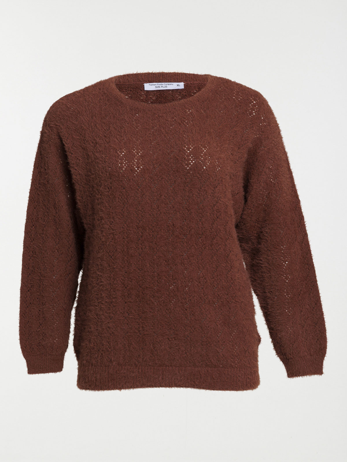 Pull marron grande taille femme