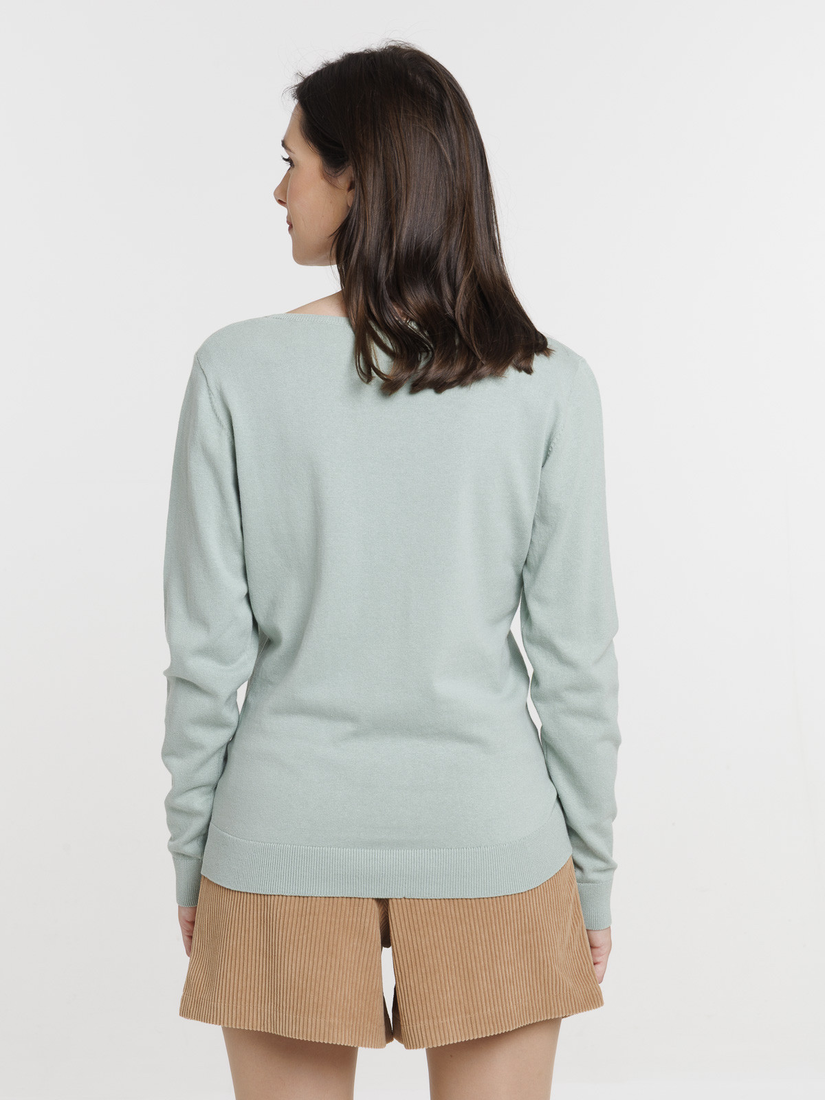 Pull fin col V jade femme Pull fin col V jade femme