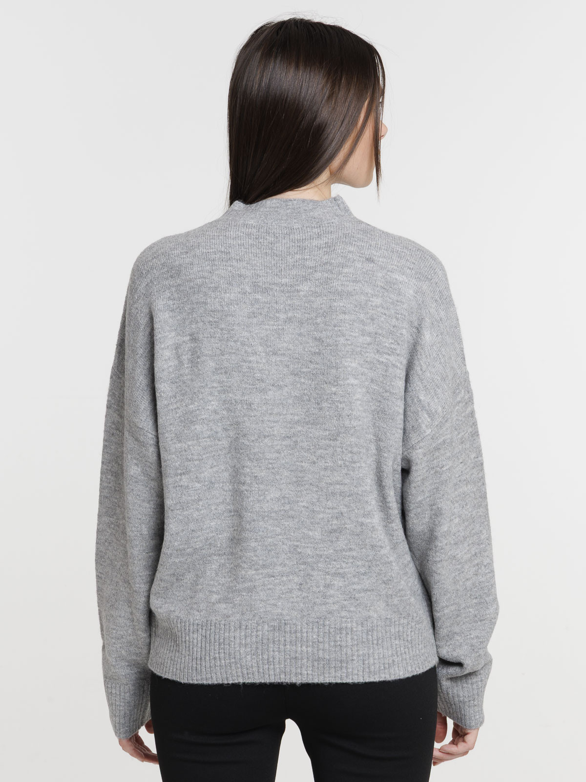 Pull femme col montant basique