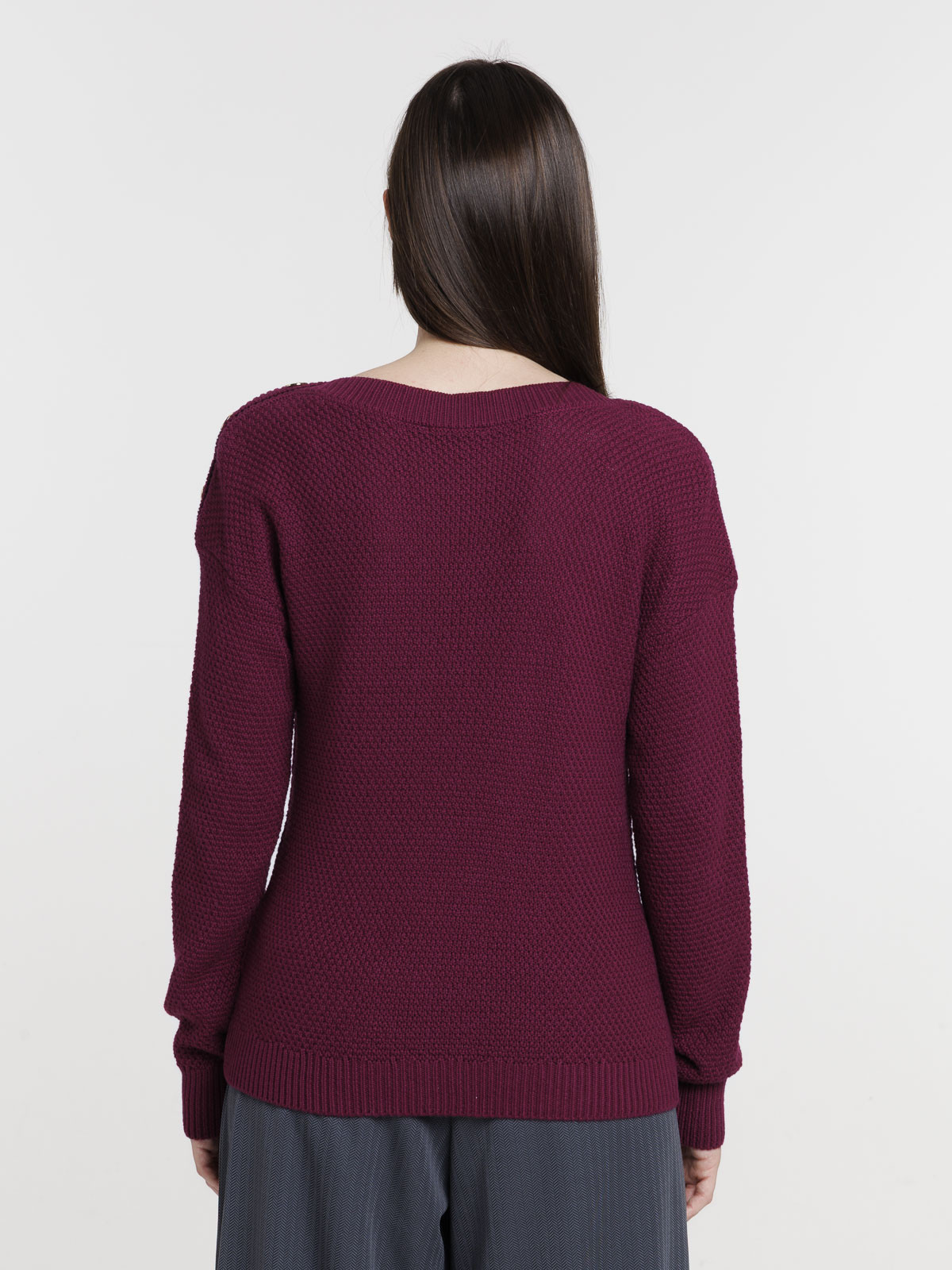 Pull boutons épaules femme Pull boutons épaules femme