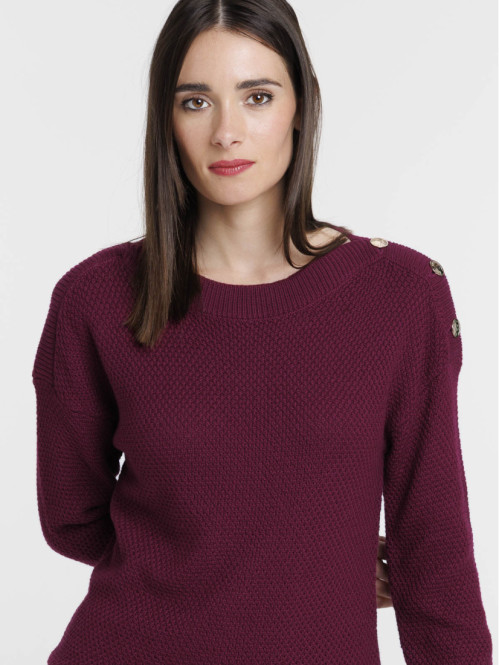 Pull boutons épaules femme Pull boutons épaules femme