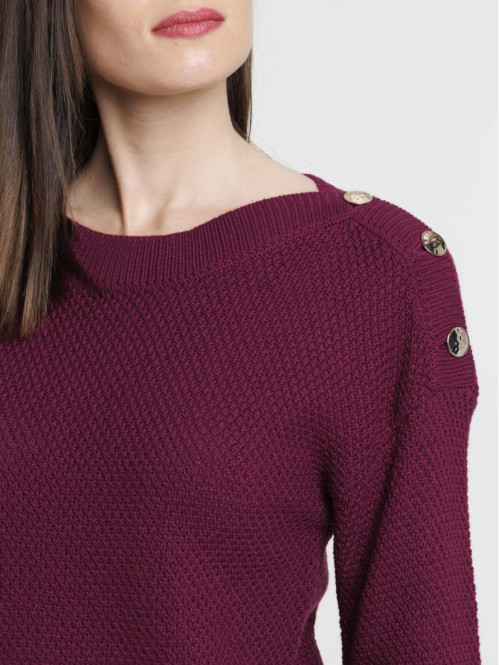 Pull boutons épaules femme Pull boutons épaules femme