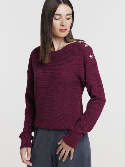 Pull boutons épaules femme Pull boutons épaules femme